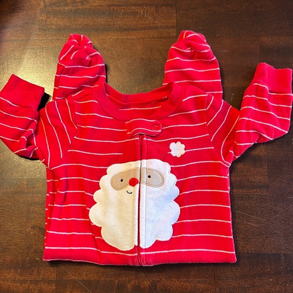 Carter's Other - Baby Holiday One Piece Footed Zip Up Sleeper 6 Months EUC Santa Holiday